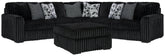 Hoover Furniture Outlet - Ashley Furniture - Midnight-Madness 3-Piece Sectional and Oversized Ottoman - 3-Piece Sectional and Oversized Ottoman - 98103U7