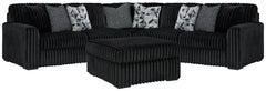 Hoover Furniture Outlet - Ashley Furniture - Midnight-Madness 3-Piece Sectional and Oversized Ottoman - 3-Piece Sectional and Oversized Ottoman - 98103U7