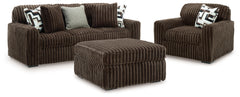 Hoover Furniture Outlet - Ashley Furniture - Midnight-Madness Sofa, Oversized Chair and Accent Ottoman - Sofa, Oversized Chair and Accent Ottoman - 98104U4