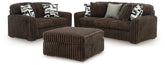 Hoover Furniture Outlet - Ashley Furniture - Midnight-Madness Sofa, Loveseat and Oversized Accent Ottoman - Sofa, Loveseat and Oversized Accent Ottoman - 98104U2