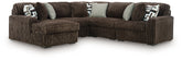 Hoover Furniture Outlet - Ashley Furniture - Midnight-Madness 5-Piece Sectional with Chaise - RAF 5-Piece Sectional with Chaise - 98104S21