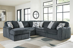 Hoover Furniture Outlet - Ashley Furniture - Midnight-Madness 5-Piece Sectional with Chaise - RAF 5-Piece Sectional with Chaise / Gunmetal - 98105S22