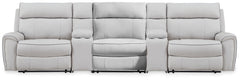 Hoover Furniture Outlet - Ashley Furniture - Social Pointe 5-Piece Reclining Sectional with Storage Consoles - 5-Piece Reclining Sectional with Storage Consoles - PC98802S39
