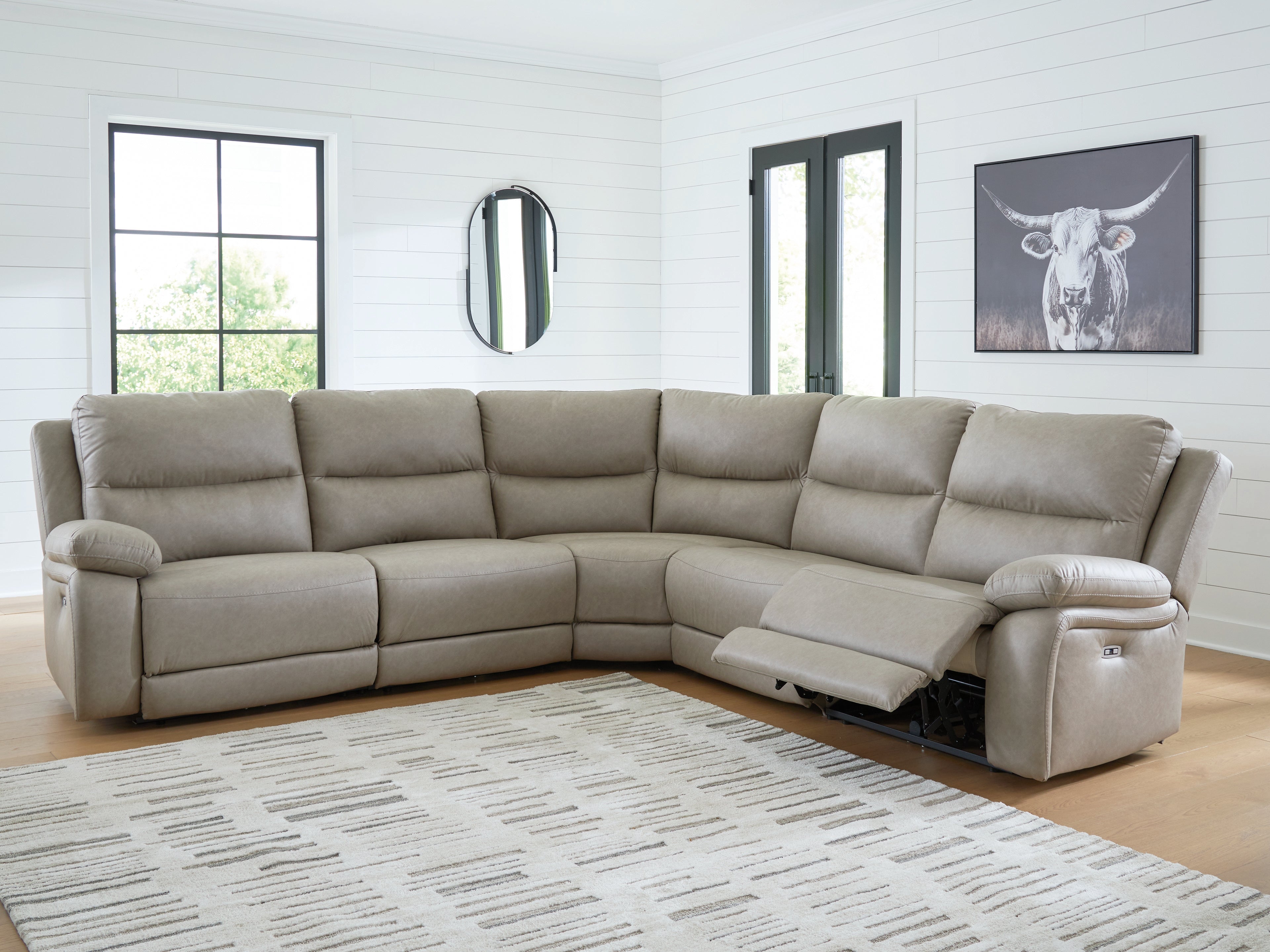 Hoover Furniture Outlet - Ashley Furniture - Narwhal Place 5-Piece Power Reclining Sectional - 5-Piece Power Reclining Sectional - PC99201S8