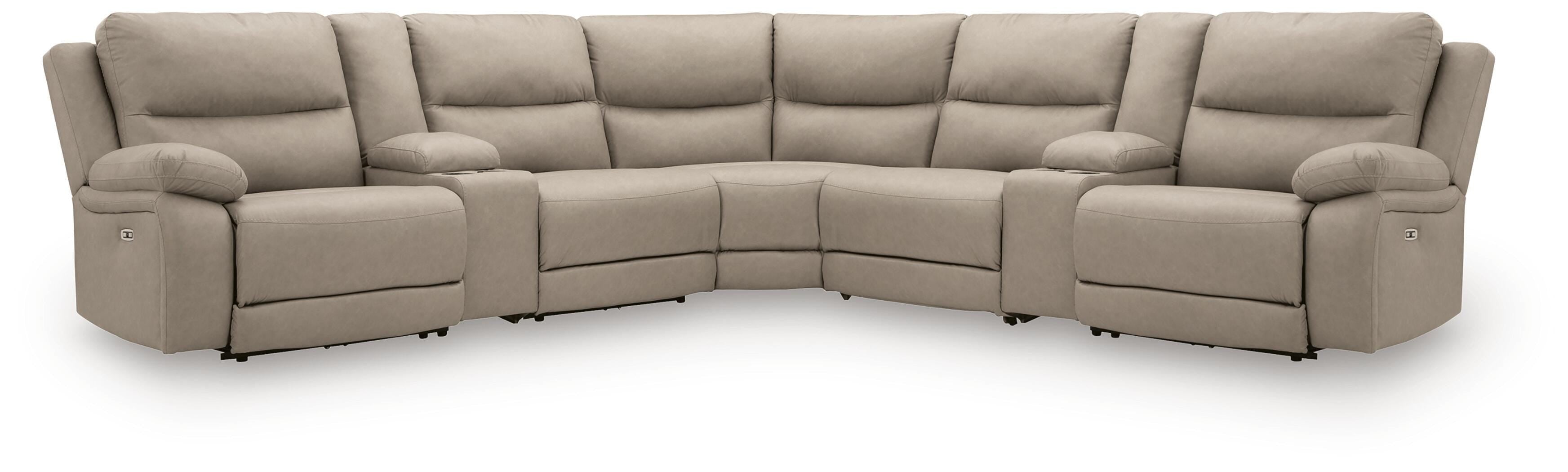 Hoover Furniture Outlet - Ashley Furniture - Narwhal Place 7-Piece Reclining Sectional with Storage Consoles - 7-Piece Reclining Sectional with Storage Consoles - PC99201S34