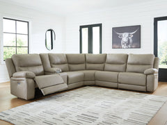 Hoover Furniture Outlet - Ashley Furniture - Narwhal Place 6-Piece Reclining Sectional with Storage Console - 6-Piece Reclining Sectional with Storage Console - PC99201S36