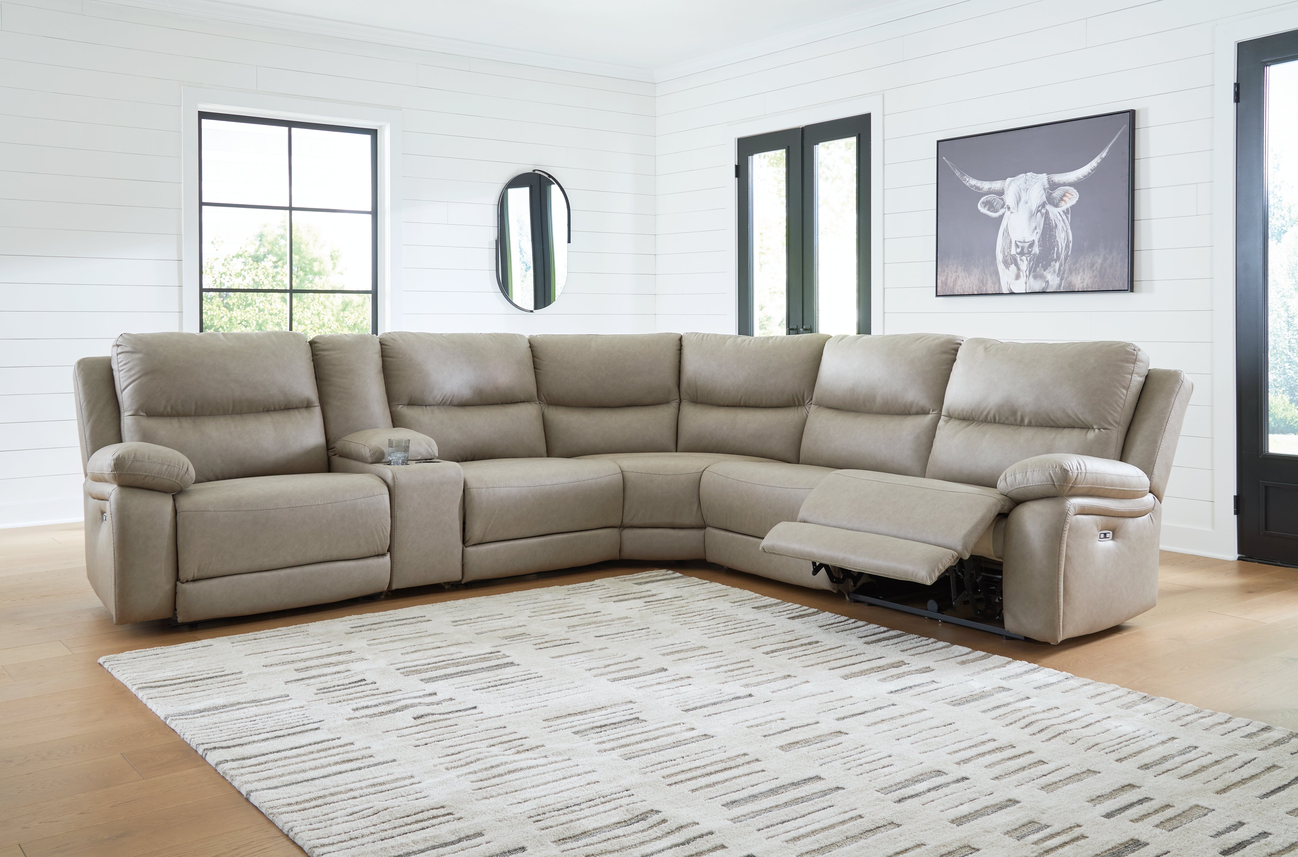 Hoover Furniture Outlet - Ashley Furniture - Narwhal Place 6-Piece Power Reclining Sectional - 6-Piece Power Reclining Sectional - PC99201S10