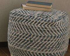 Hoover Furniture Outlet - Ashley Furniture - Chevron Pouf - Pouf - A1000445