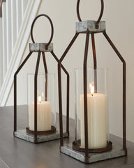 Hoover Furniture Outlet - Ashley Furniture - Diedrick Lantern (Set of 2) - Lantern Set (Set of 2) - A2000346