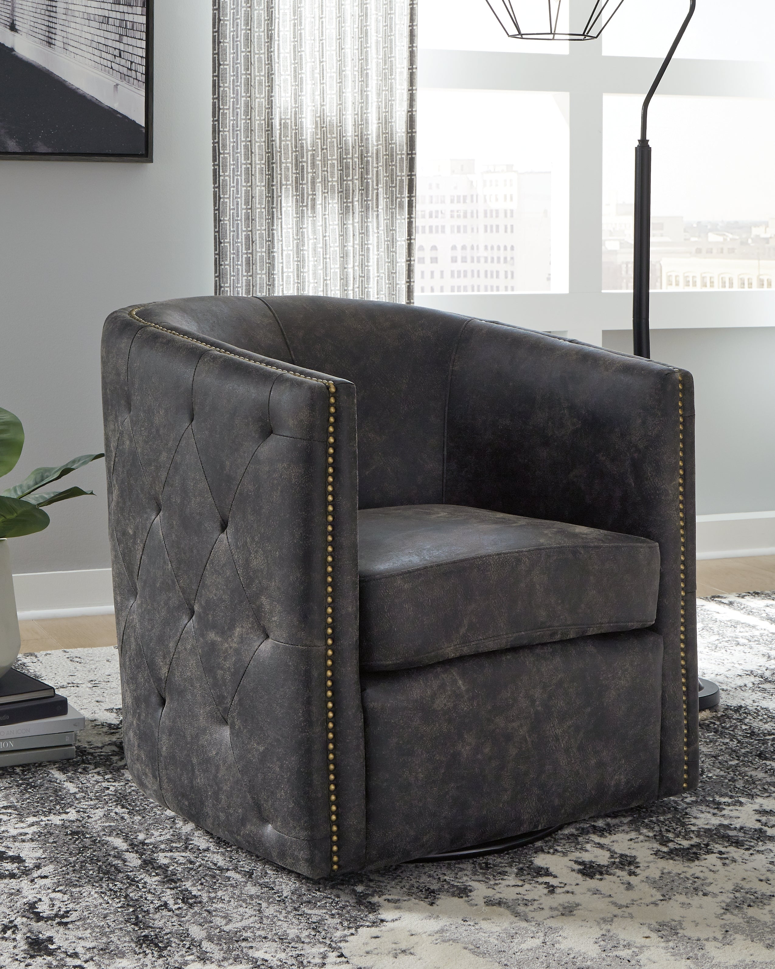 Hoover Furniture Outlet - Ashley Furniture - Brentlow Swivel Accent Chair - Swivel Accent Chair - A3000202