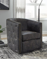 Hoover Furniture Outlet - Ashley Furniture - Brentlow Swivel Accent Chair - Swivel Accent Chair - A3000202