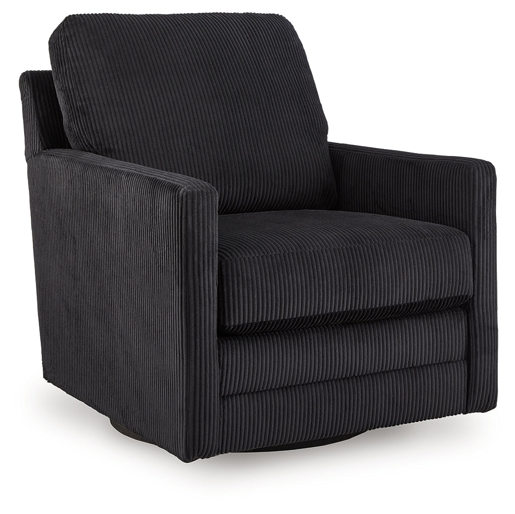 Hoover Furniture Outlet - Ashley Furniture - Icaman Swivel Accent Chair - Swivel Accent Chair / Onyx - A3000726