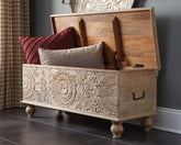 Hoover Furniture Outlet - Ashley Furniture - Fossil Ridge Storage Bench - Storage Bench - A4000039