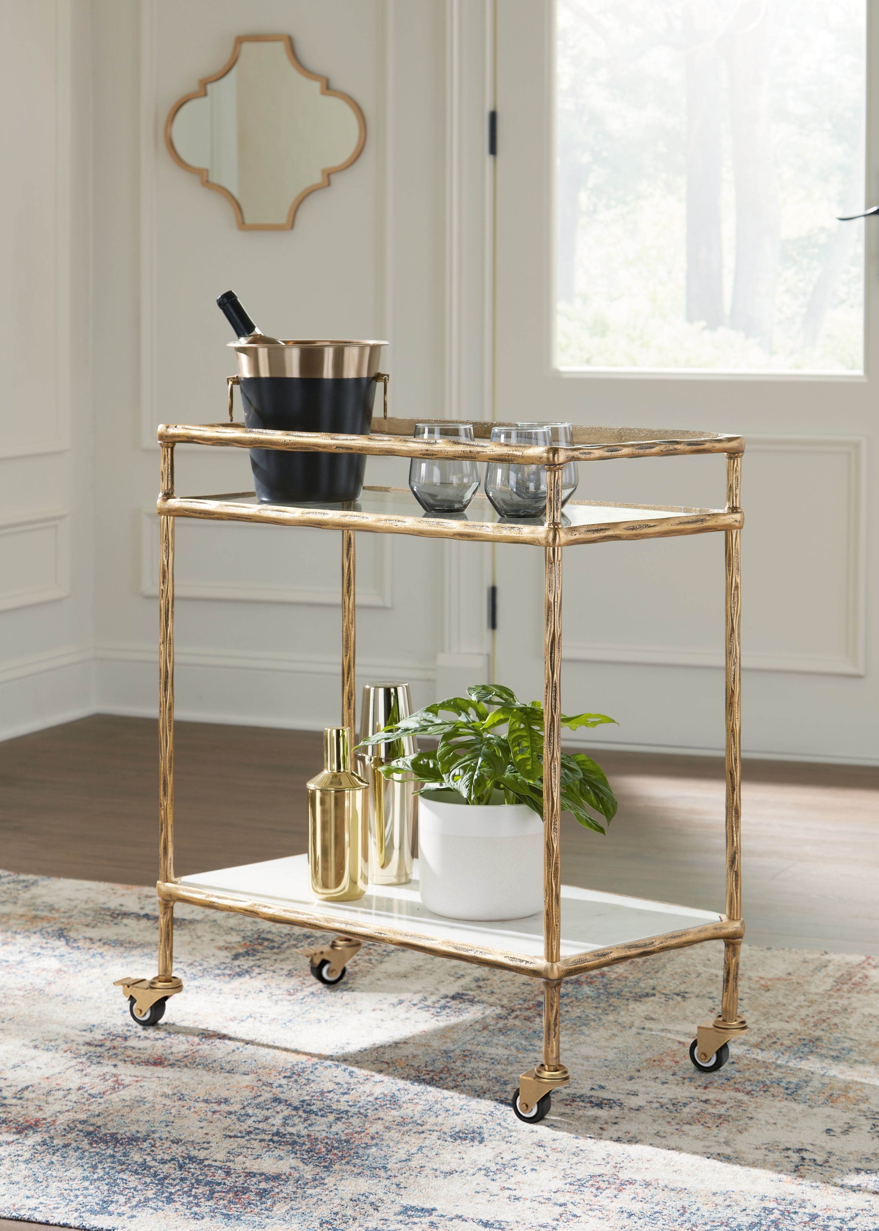 Hoover Furniture Outlet - Ashley Furniture - Plattfield Bar Cart - Bar Cart - A4000625
