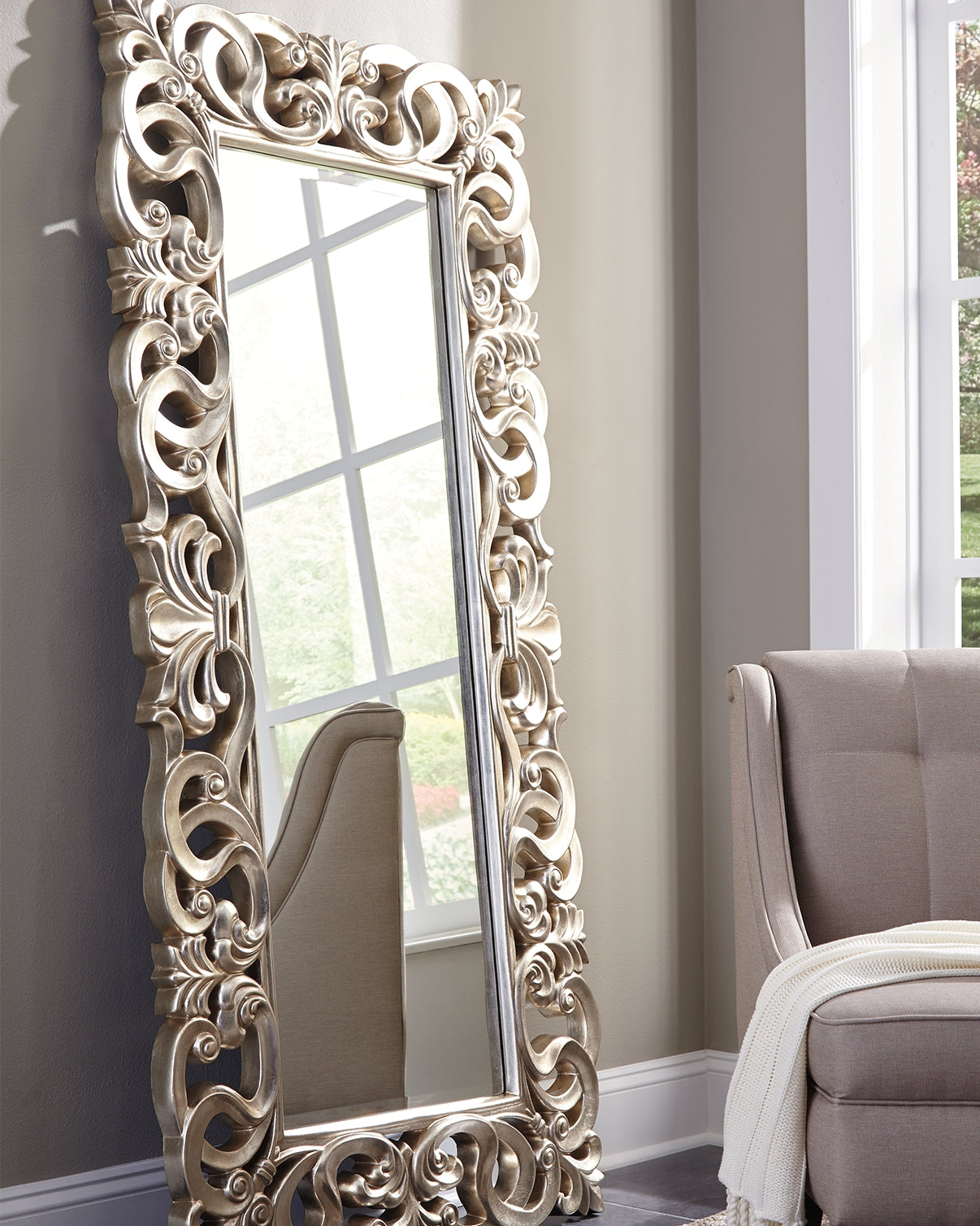 Hoover Furniture Outlet - Ashley Furniture - Lucia Floor Mirror - Floor Mirror - A8010123