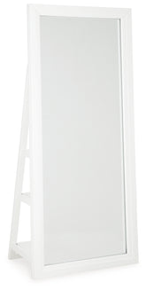 Hoover Furniture Outlet - Ashley Furniture - Evesen Floor Standing Mirror/Storage - Floor Standing Mirror/Storage / White - A8010383