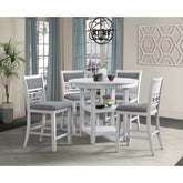 Amherst Counter Side Chair W/Fabric Cushion White Finish (2 Per Pack) – SKU DAH750CSC | Elements