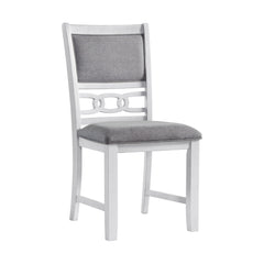 Amherst Dining Side Chair W/Fabric Cushion Side Stretcher White Finish (2 Per Pack)