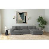 Arizona Modular LHF Armchair with 1 pillow 20" in Steno Charcoal – SKU U-8540-9442-140 | Elements