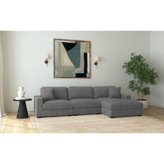 Arizona Modular Armless Chair in Steno Charcoal – SKU U-8540-9442-103 | Elements