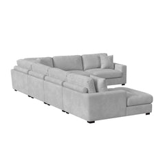 Arizona Modular LHF Chaise with 1 pillow 20" in Steno Stone