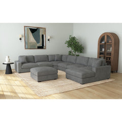 Arizona Modular Armless Chair in Steno Charcoal