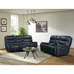 Aruba Power Motion Loveseat with Power Headrest and Console in Pebble Navy