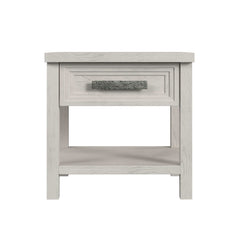 Avalanche End Table with USB in Antique White