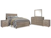 Hoover Furniture Outlet - Ashley Furniture - Culverbach Queen Bed with Mirrored Dresser and 2 Nightstand - Queen Bed with Mirrored Dresser and 2 Nightstand - B070B11