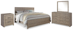 Hoover Furniture Outlet - Ashley Furniture - Culverbach King Panel Bed, Dresser, Mirror and Nightstand - King Panel Bed, Dresser, Mirror and Nightstand - B070B15