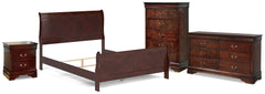Hoover Furniture Outlet - Ashley Furniture - Alisdair Queen Sleigh Bed, Dresser, Mirror, 2 Chests and 2 Nightstands - Queen Sleigh Bed, Dresser, Mirror, 2 Chests and 2 Nightstands - B376B29