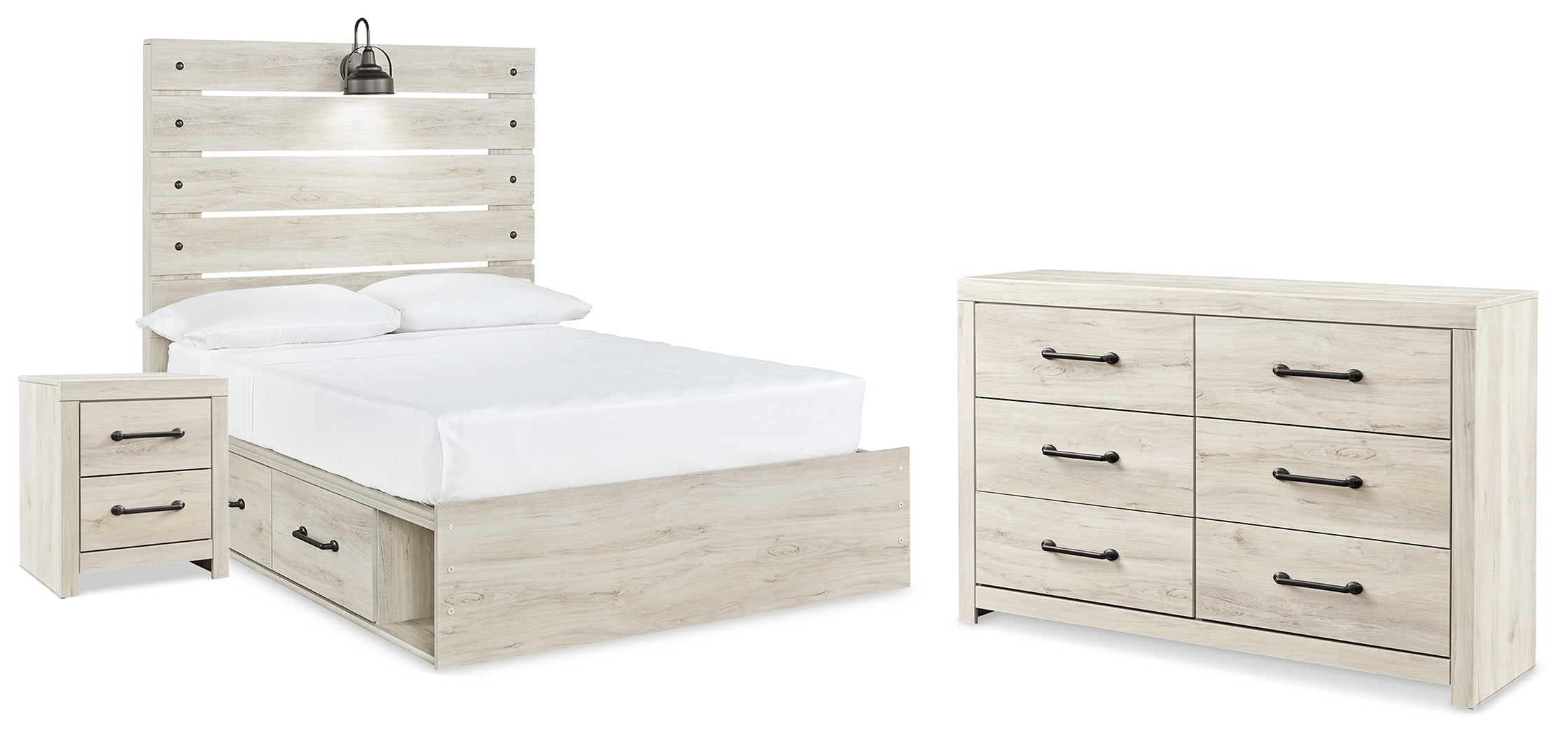 Hoover Furniture Outlet - Ashley Furniture - Cambeck Full Panel Bed with Storage, Dresser and Nightstand - Full Panel Bed with Storage, Dresser and Nightstand - B192B113