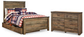 Hoover Furniture Outlet - Ashley Furniture - Trinell Full Panel Bed with Storage and Dresser - Full Panel Bed with Storage and Dresser - B446B93