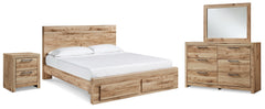 Hoover Furniture Outlet - Ashley Furniture - Hyanna Queen Panel Storage Bed, Dresser, Mirror and Nightstand - Queen Panel Storage Bed, Dresser, Mirror and Nightstand - B1050B15
