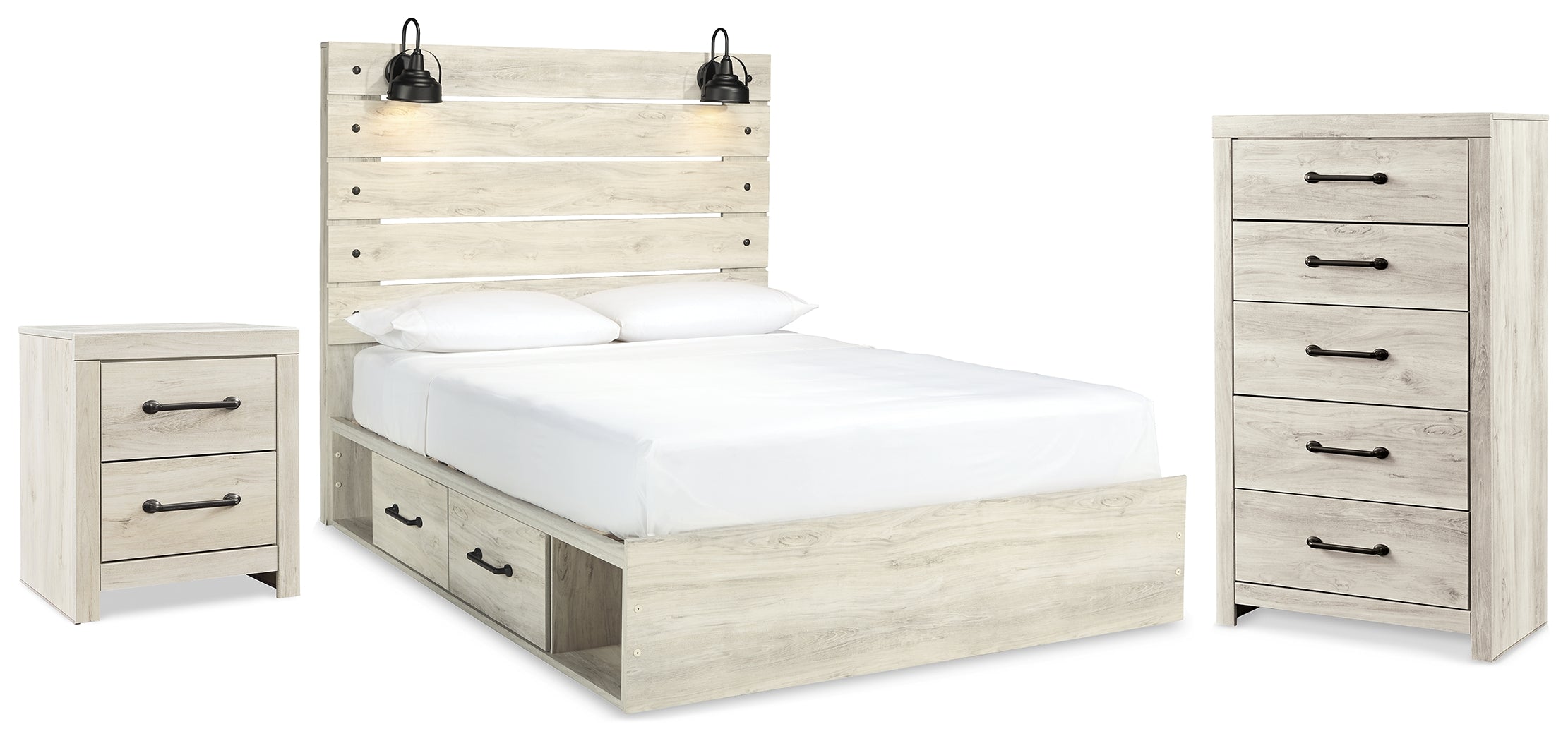Hoover Furniture Outlet - Ashley Furniture - Cambeck Queen Storage Bed, Chest and Nightstand - Queen Storage Bed, Chest and Nightstand - B192B109