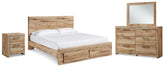 Hoover Furniture Outlet - Ashley Furniture - Hyanna King Panel Storage Bed, Dresser, Mirror and Nightstand - King Panel Storage Bed, Dresser, Mirror and Nightstand - B1050B16