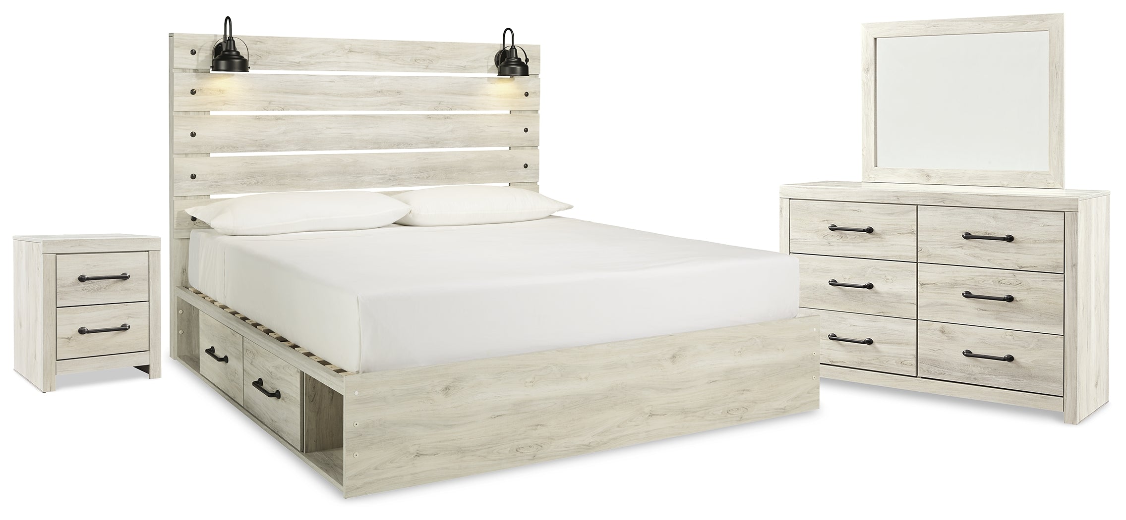 Hoover Furniture Outlet - Ashley Furniture - Cambeck King Panel Storage Bed, Dresser, Mirror and Nightstand - King Panel Storage Bed, Dresser, Mirror and Nightstand - B192B111