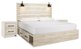 Hoover Furniture Outlet - Ashley Furniture - Cambeck King Panel Bed with Storage and 2 Nightstands - King Panel Bed with Storage and 2 Nightstands - B192B115