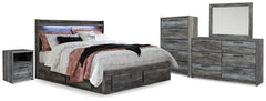 Hoover Furniture Outlet - Ashley Furniture - Baystorm King Storage Bed, Dresser, Mirror, Chest and Nightstand - King Storage Bed, Dresser, Mirror, Chest and Nightstand - B221B83
