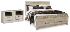 Hoover Furniture Outlet - Ashley Furniture - Bellaby King Storage Bed and 2 Nightstands - King Storage Bed and 2 Nightstands - B331B23