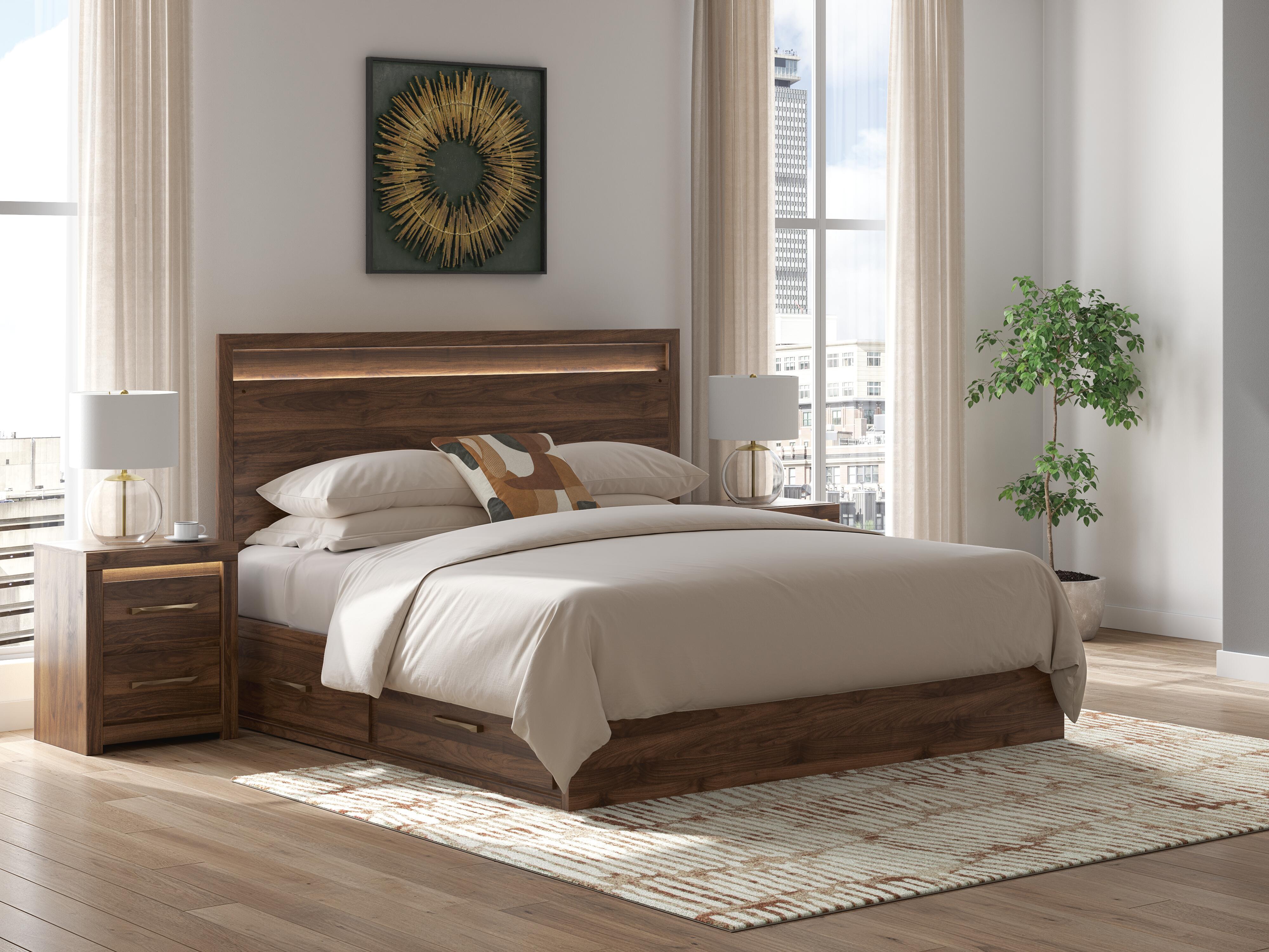 Hoover Furniture Outlet - Ashley Furniture - Janfyn King Panel Bed with Storage - King Panel Bed with Storage - PCB1010B9