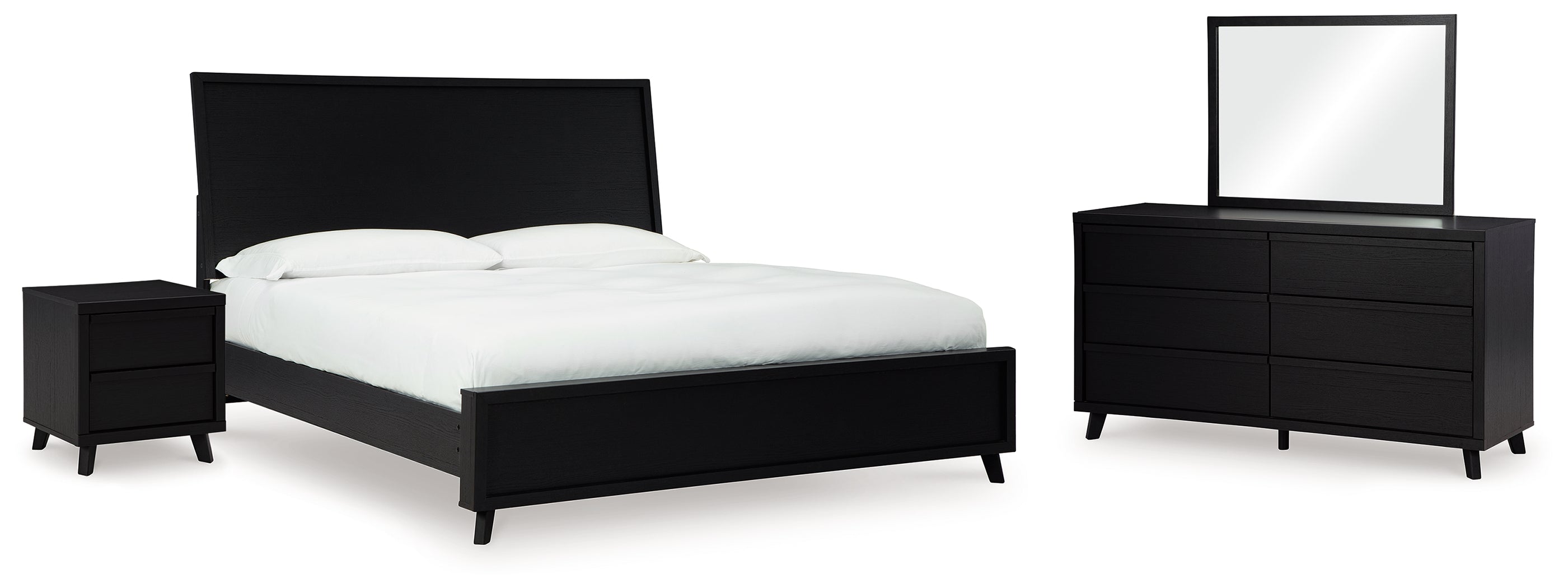Hoover Furniture Outlet - Ashley Furniture - Danziar King Panel Bed, Dresser, Mirror and Nightstand - King Panel Bed, Dresser, Mirror and Nightstand - B1013B28