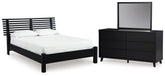 Hoover Furniture Outlet - Ashley Furniture - Danziar Full Panel Slat Bed, Dresser and Mirror - Full Panel Slat Bed, Dresser and Mirror - B1013B21