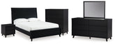 Hoover Furniture Outlet - Ashley Furniture - Danziar Queen Bed, Dresser, Mirror, Chest and Nightstand - Queen Bed, Dresser, Mirror, Chest and Nightstand - B1013B30