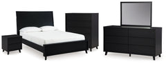 Hoover Furniture Outlet - Ashley Furniture - Danziar Queen Bed, Dresser, Mirror, Chest and Nightstand - Queen Bed, Dresser, Mirror, Chest and Nightstand - B1013B30