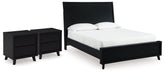 Hoover Furniture Outlet - Ashley Furniture - Danziar Queen Panel Platform Bed and 2 Nightstands - Queen Panel Platform Bed and 2 Nightstands - B1013B33