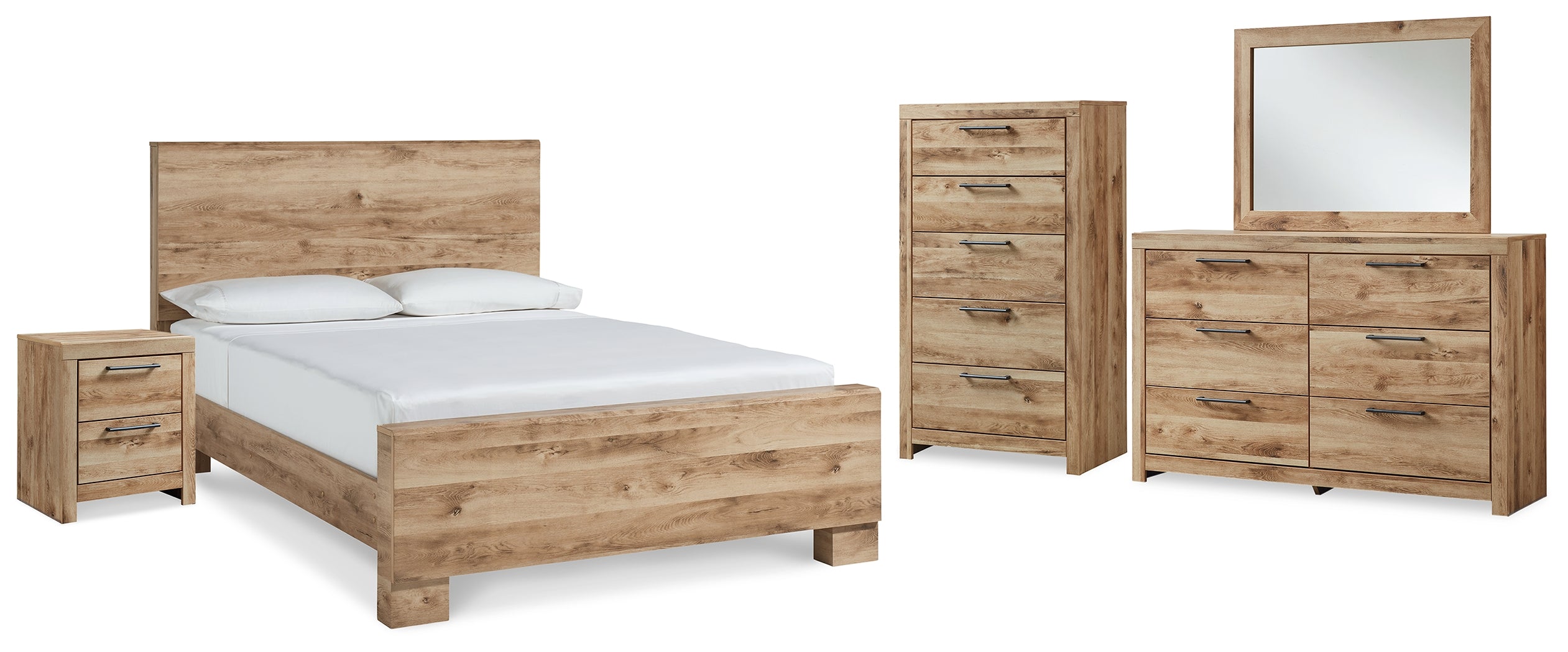 Hoover Furniture Outlet - Ashley Furniture - Hyanna Queen Panel Bed, Dresser, Mirror, Chest and Nightstand - Queen Panel Bed, Dresser, Mirror, Chest and Nightstand - B1050B63