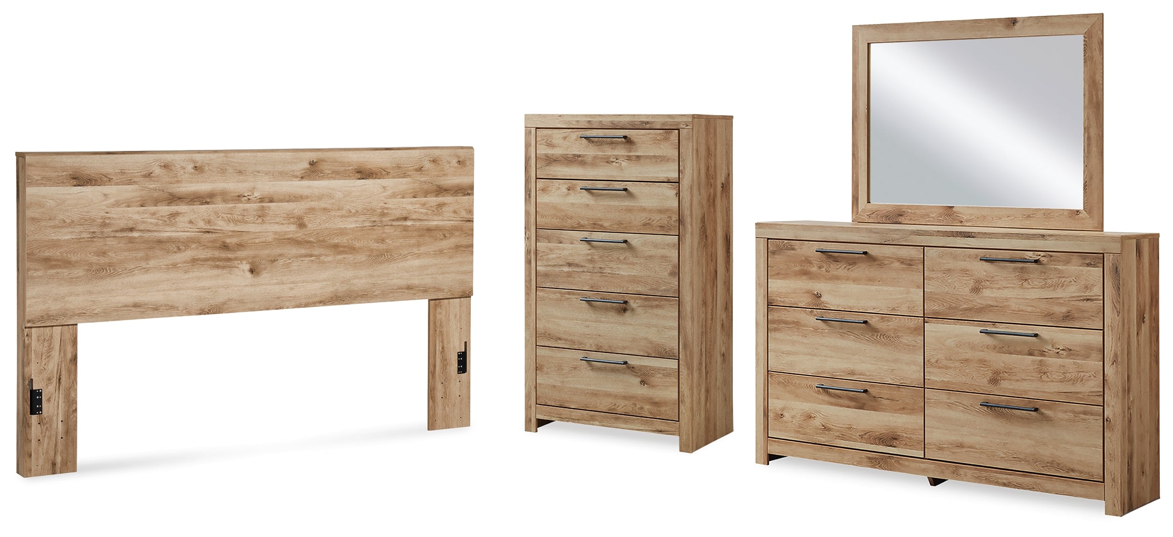 Hoover Furniture Outlet - Ashley Furniture - Hyanna King Panel Headboard, Dresser, Mirror and Chest - King Panel Headboard, Dresser, Mirror and Chest - B1050B58