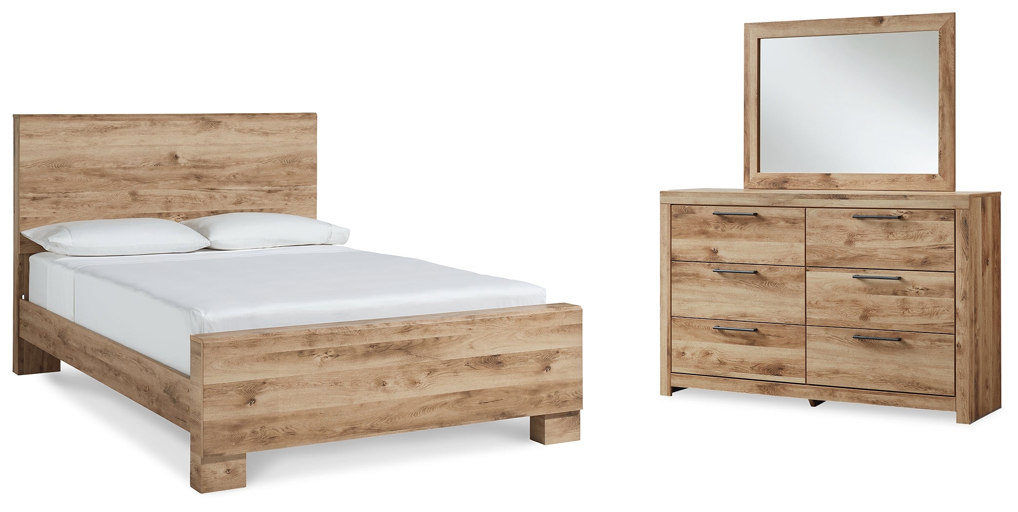 Hoover Furniture Outlet - Ashley Furniture - Hyanna King Panel Bed, Dresser and Mirror - King Panel Bed, Dresser and Mirror - B1050B42