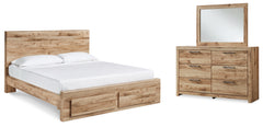Hoover Furniture Outlet - Ashley Furniture - Hyanna King Panel Storage Bed, Dresser and Mirror - King Panel Storage Bed, Dresser and Mirror - B1050B43
